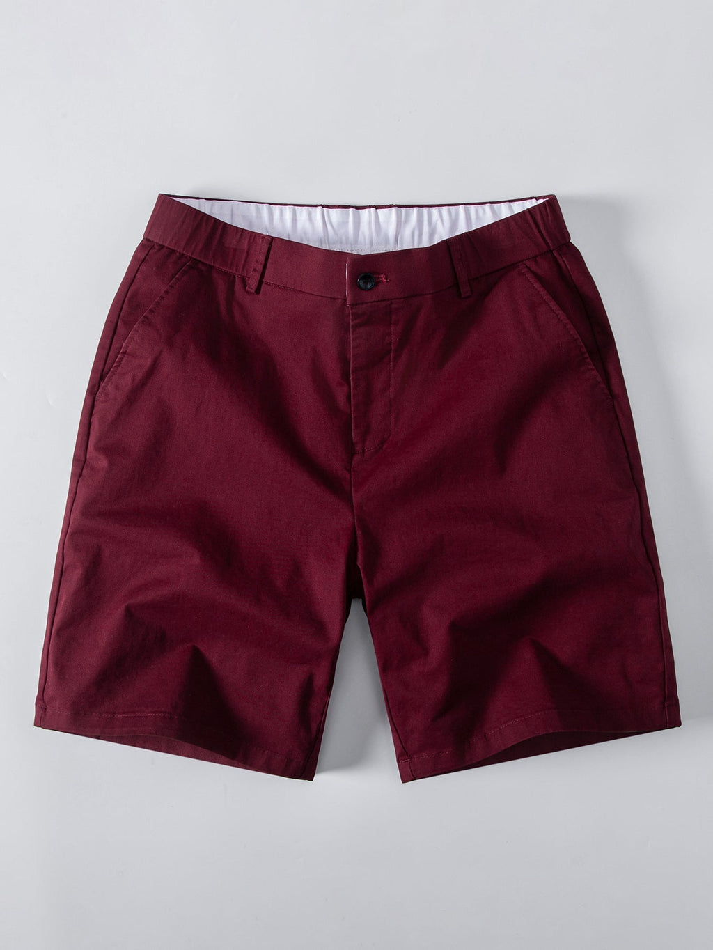 Stripe Button Up Knit Shirt & Elastic Waist Chino Shorts