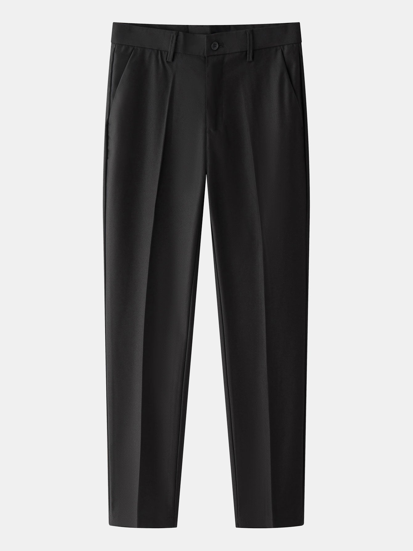 Contrast Waffle Zipper Knit Polo & Slim Fit Tapered Trousers