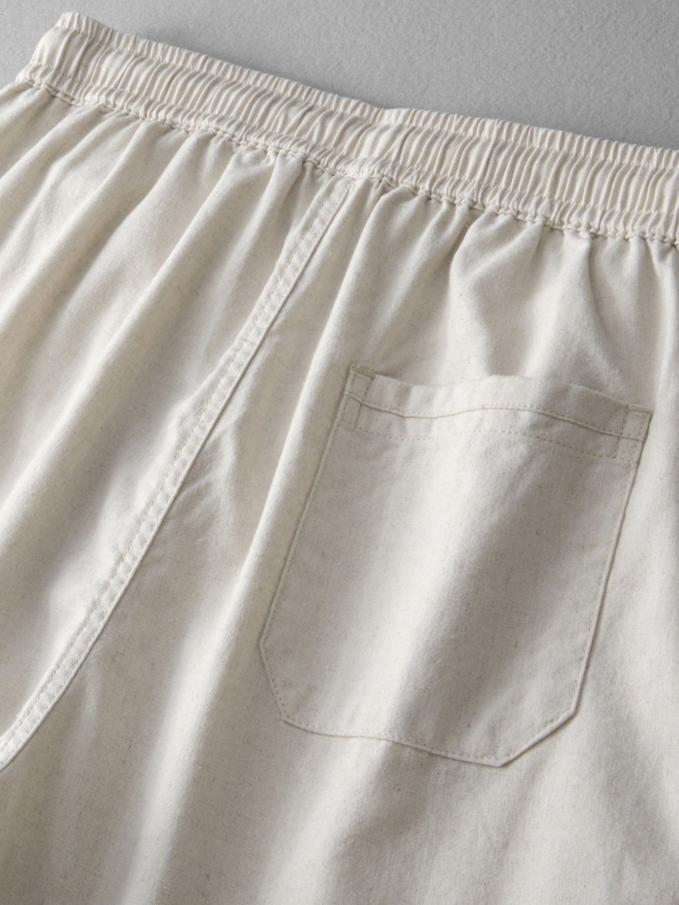 Contrast Stitching Linen Rayon Blend Cuban Shirt & Straight Leg Linen Pants