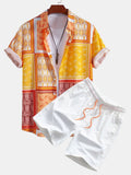 Paisley Bottle Button Up Shirt & Swim Shorts