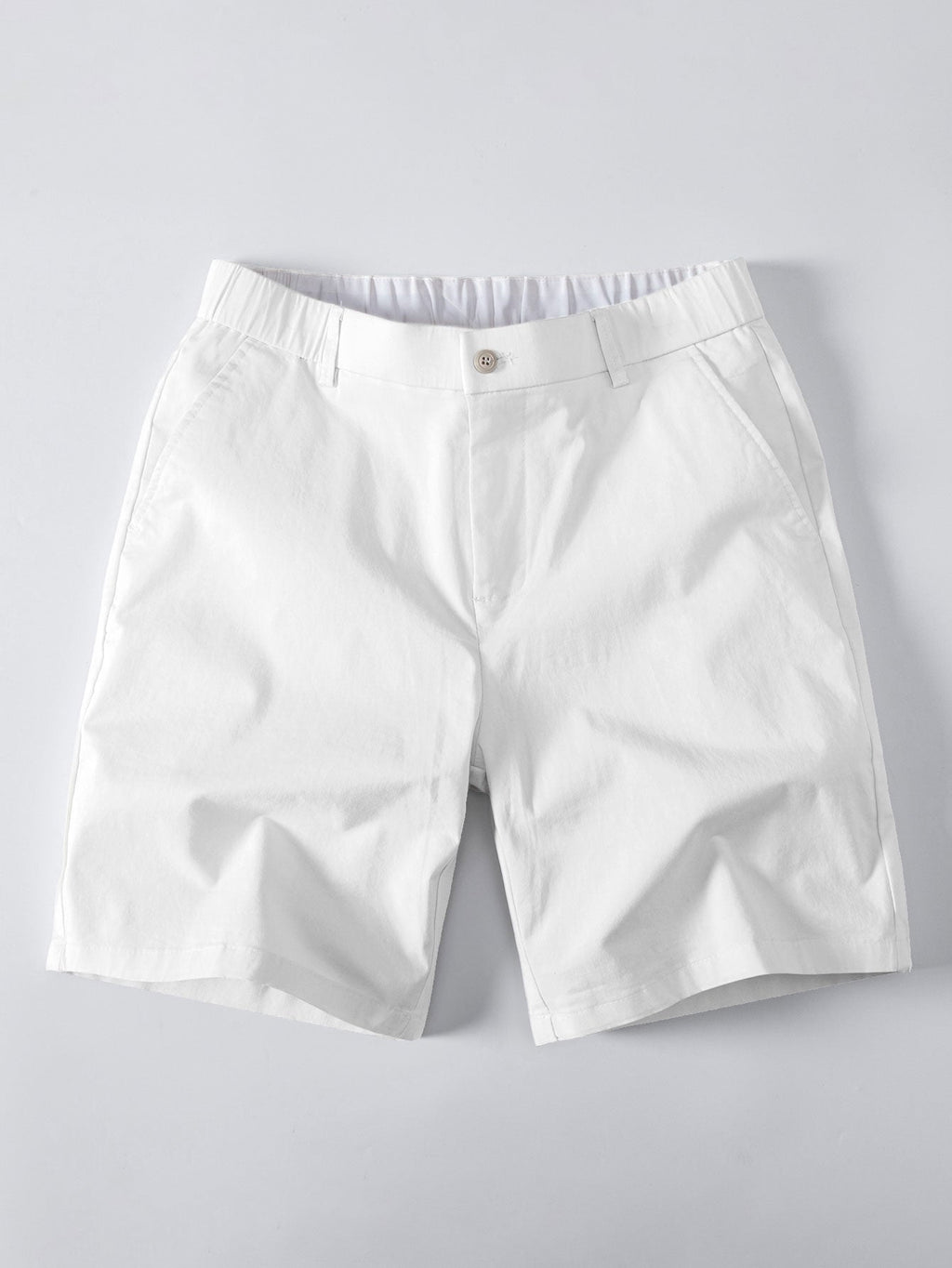 Contrast Trim Zipper Knit Polo Shirt & Elastic Waist Chino Shorts