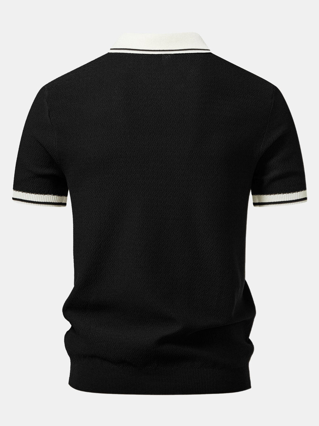 Contrast Zipper Knit Polo & Slim Fit Tapered Trousers