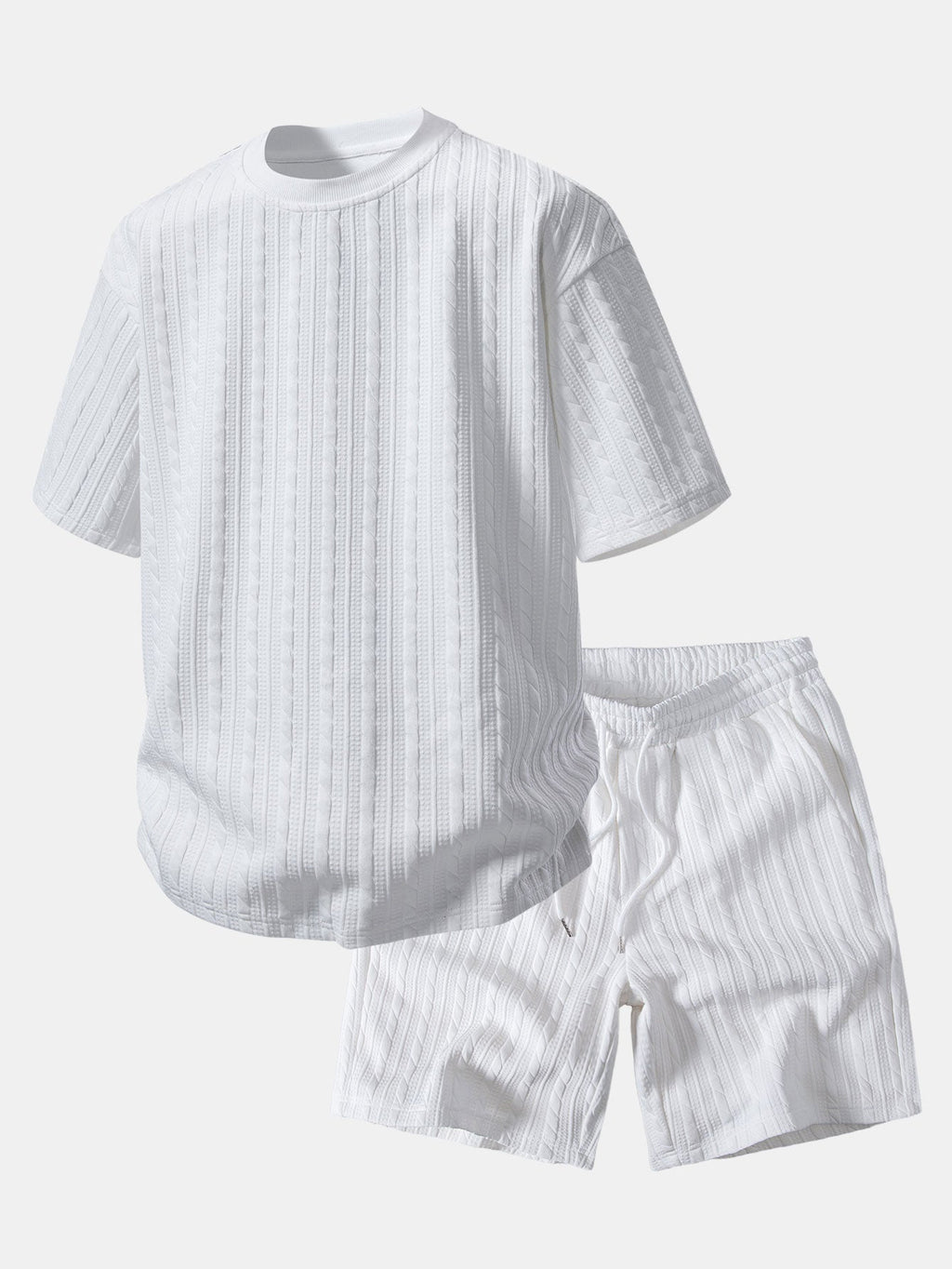 Relax Fit Twisted Jacquard T-Shirt & 7″ Shorts Set