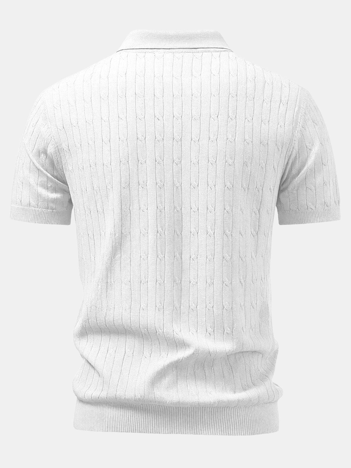 Twisted Jacquard Zipper Knit Polo & Slim Fit Tapered Trousers