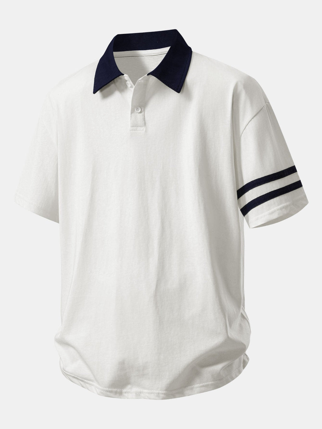 Relax Fit Contrast Collar Polo Shirt & Cotton Drawstring 7" Shorts