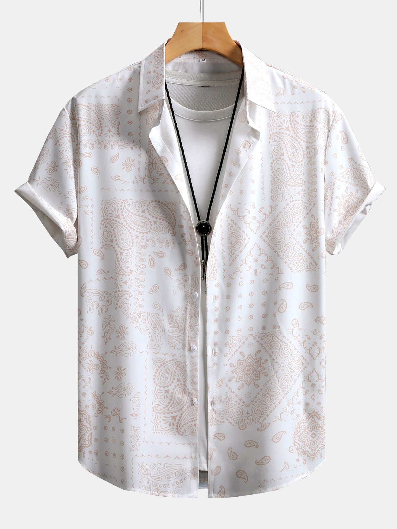 Paisley Print Button Up Shirt & Swim Shorts