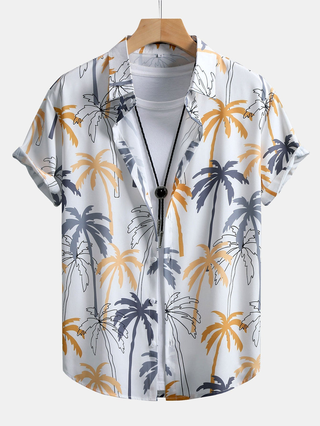 Palm Tree Print Button Up Shirt & Swim Shorts