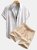 Paisley Print Button Up Shirt & Swim Shorts
