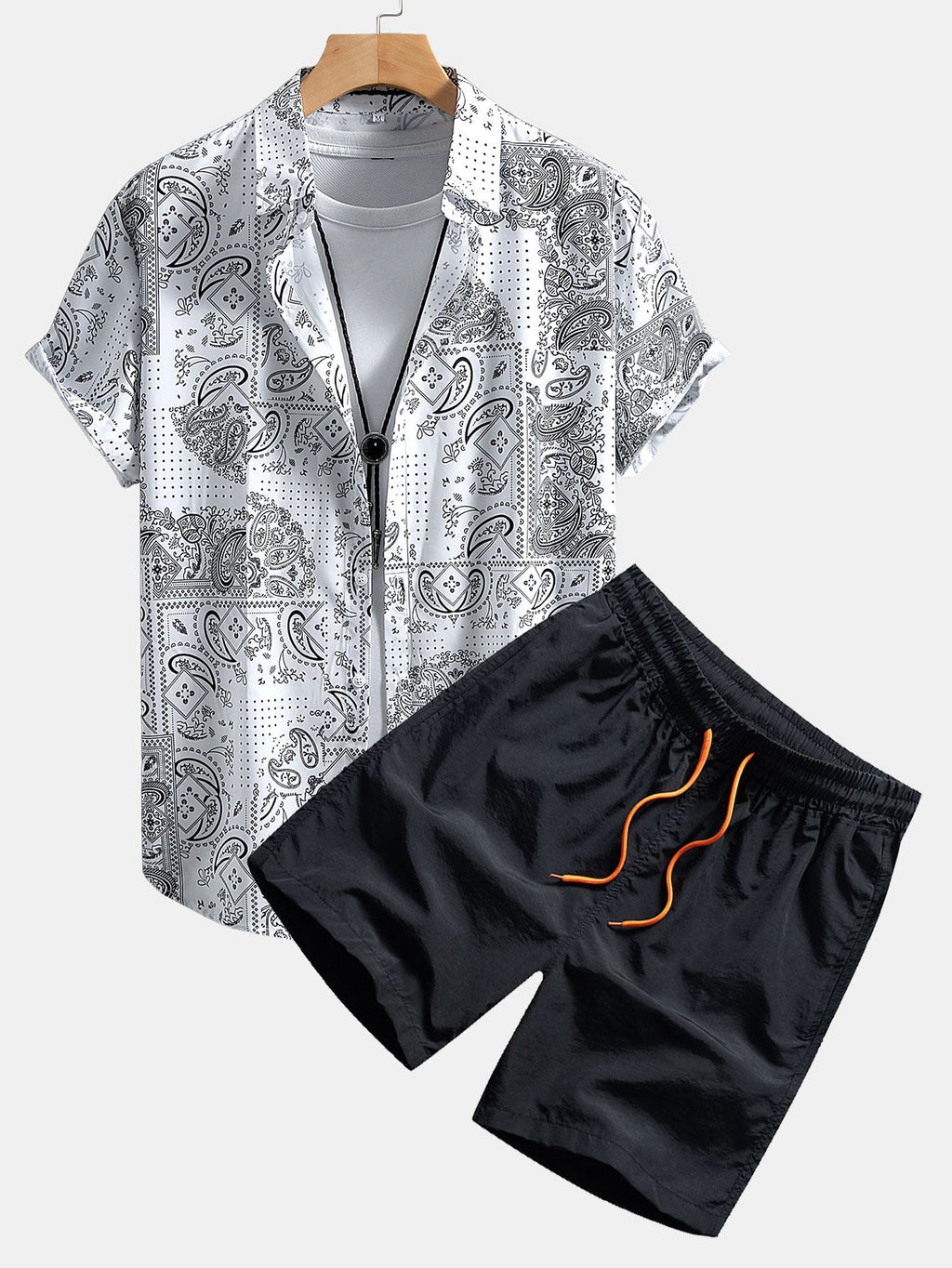 Paisley Button Up Shirt & Swim Shorts