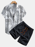 Paisley Button Up Shirt & Swim Shorts