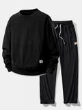 2 In 1 Crew Neck Stretch Corduroy Sweatshirt & Straight Leg Corduroy Pants