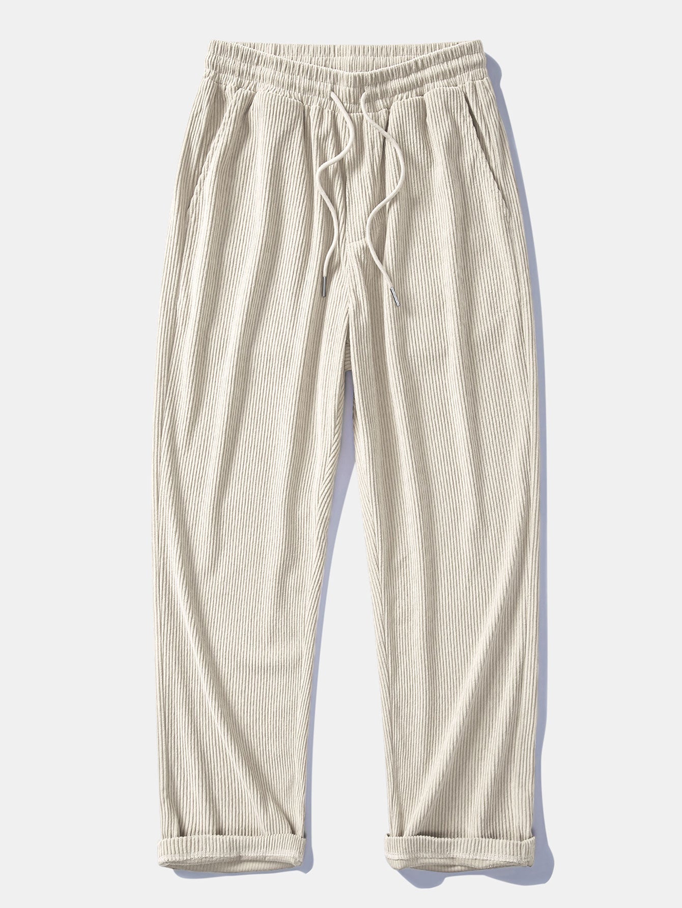 Relax Fit Color Block Corduroy Button Up Shirt & Straight Leg Corduroy Pants