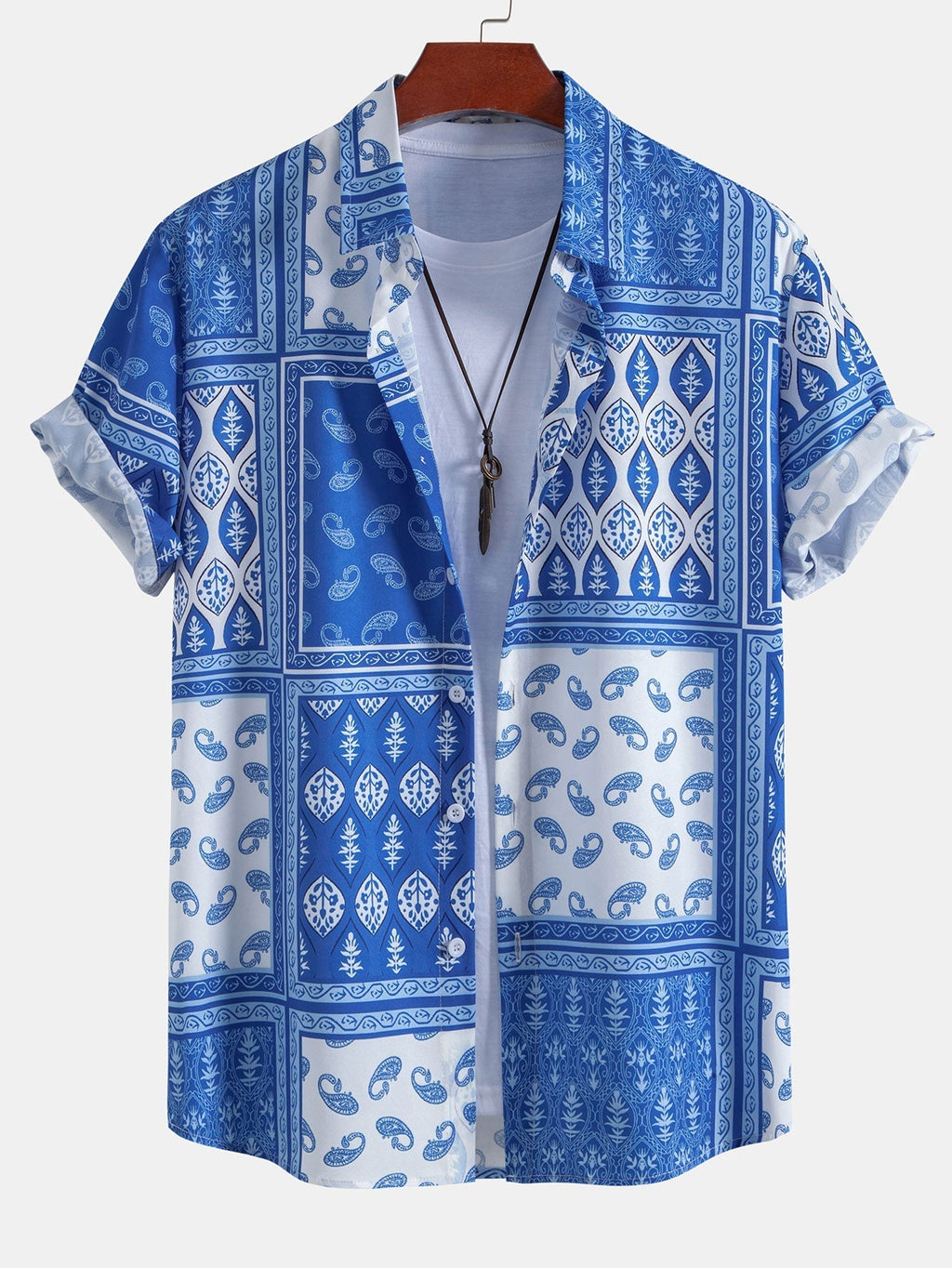 Paisley Bottle Button Up Shirt & Swim Shorts