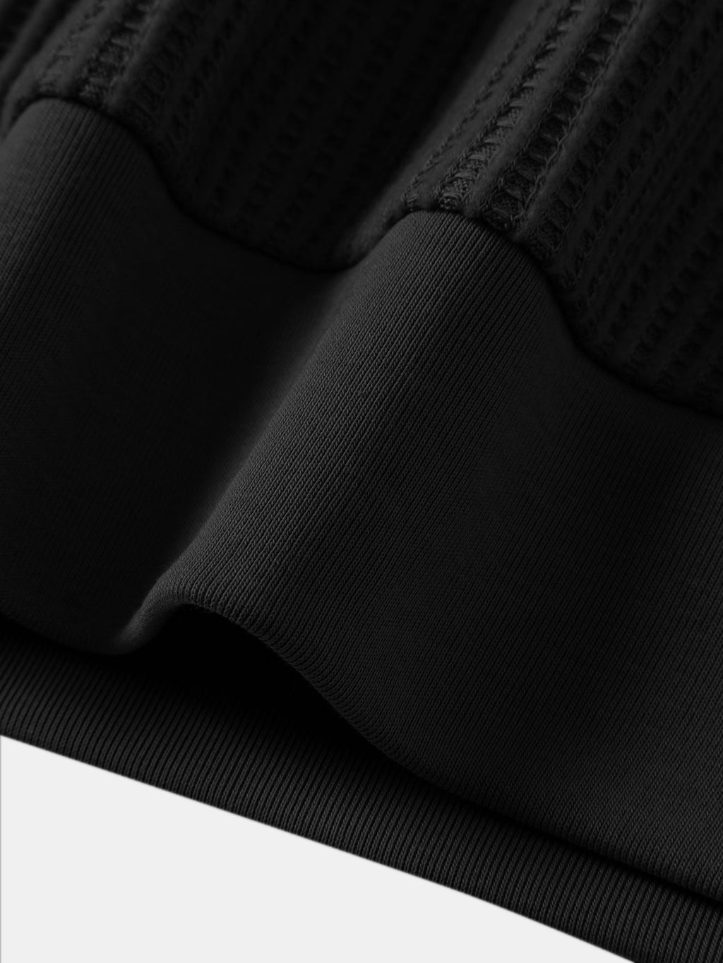 Waffle Ribbed Hem T-Shirt & Drawstring Knit Waffle Shorts
