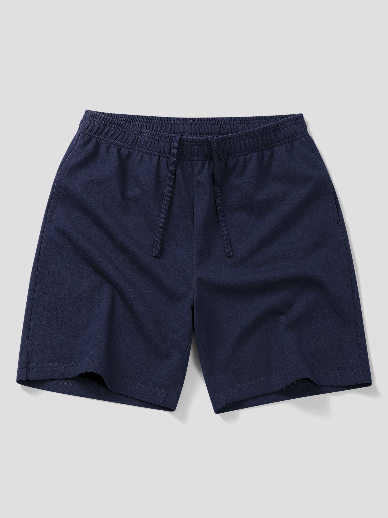 Relax Fit 2 In 1 Notched Collar T-Shirt & Cotton Drawstring 7" Shorts