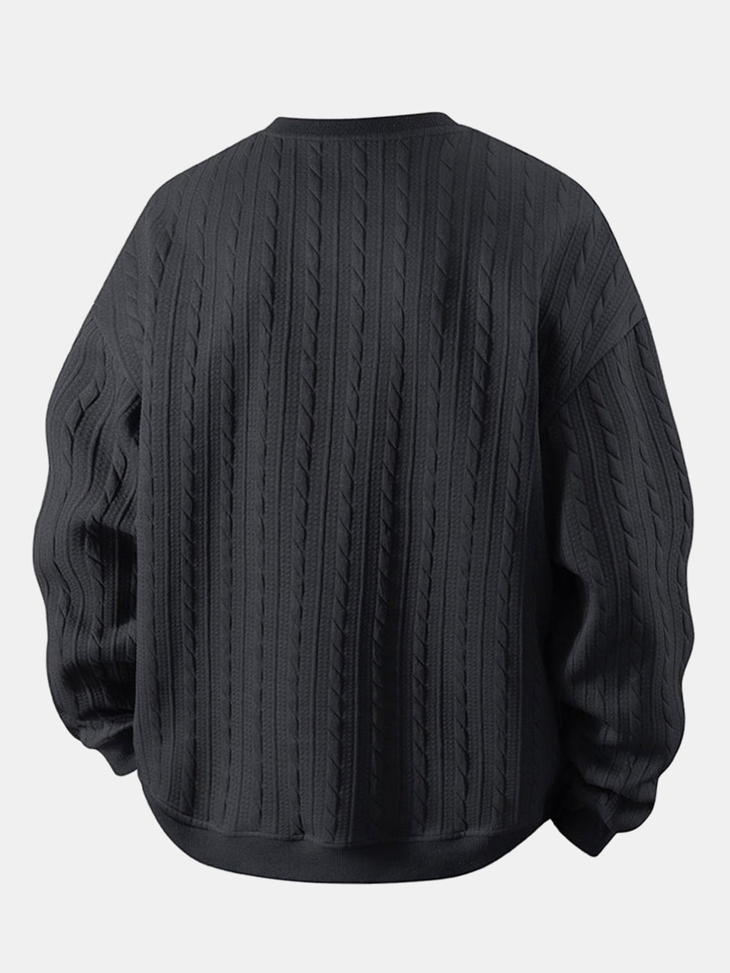 Relax Fit Twist Jacquard Crew Neck Sweatshirt & Twisted Jacquard Straight Leg Pants