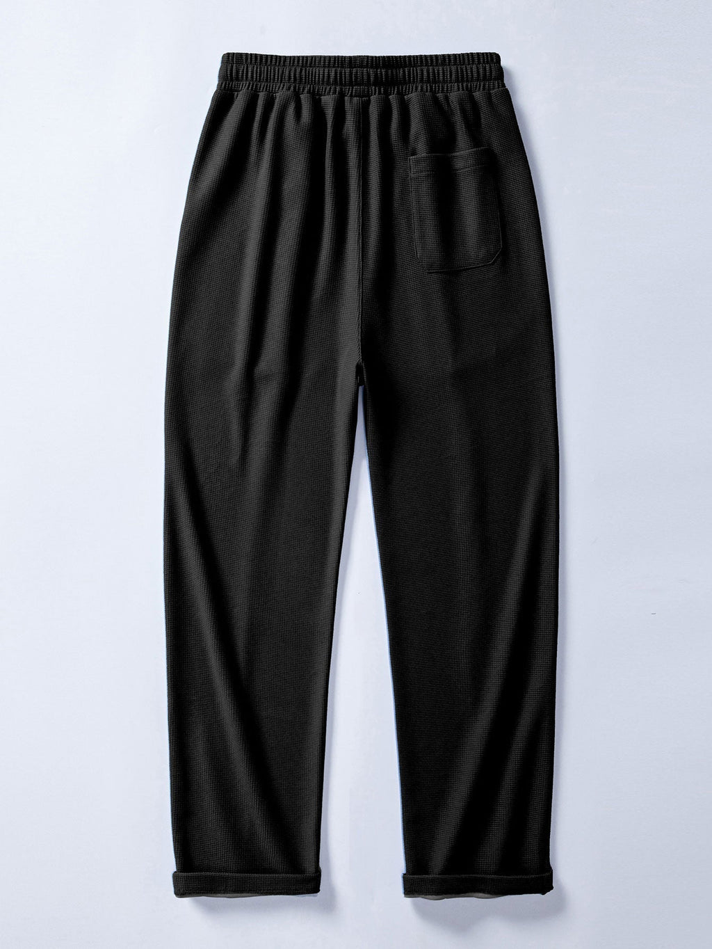 2 In 1 Waffle Notched Collar Sweatshirt & Waffle Pleated Pintuck Straight Leg Pants