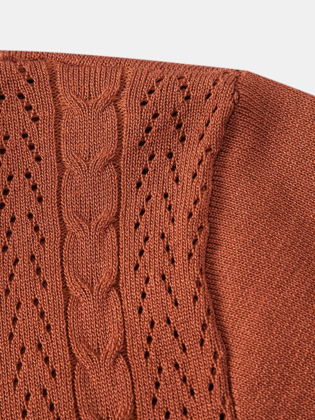 Twisted Jacquard Button Up Knit Shirt & Straight Leg Linen Pants
