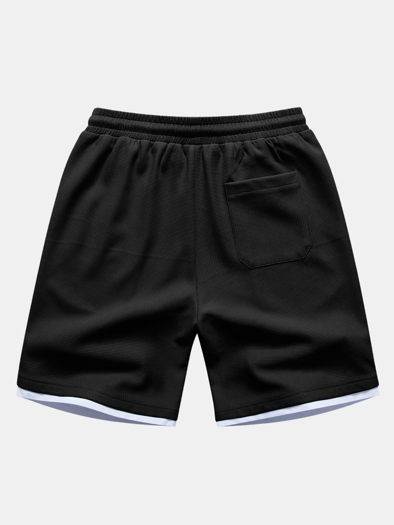 Relax Fit 2 In 1 Waffle Crew Collar T-Shirt & Waffle 7″‌ Shorts