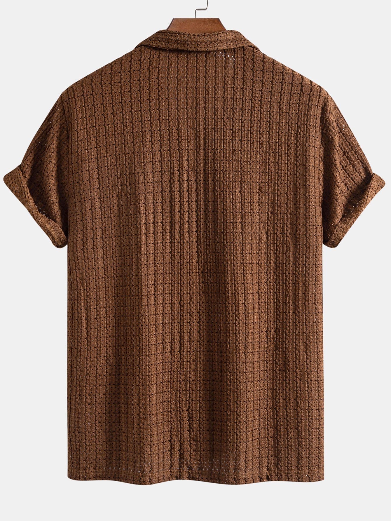 Texture Jacquard Cuban Shirt & Crinkle Textured Straight Leg Pants