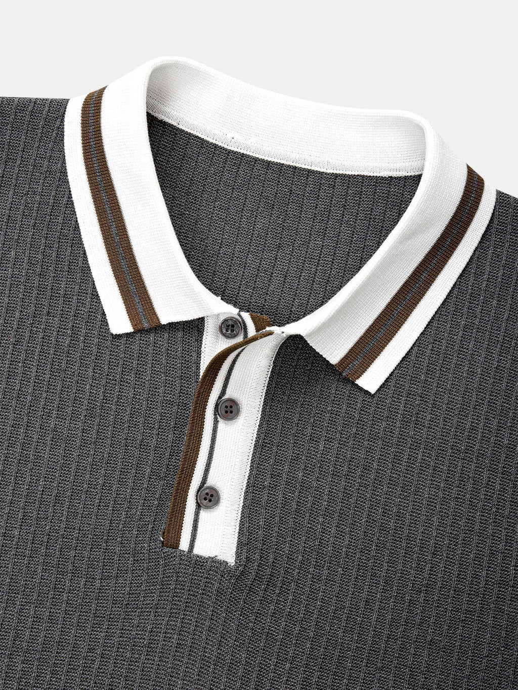 Contrast Trim Knit Polo Shirt & Slim Fit Tapered Trousers