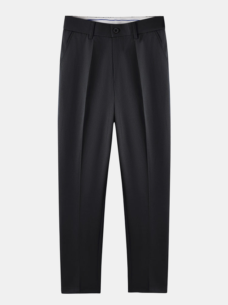 Contrast Trim Zipper Knit Polo & Slim Fit Tapered Trousers