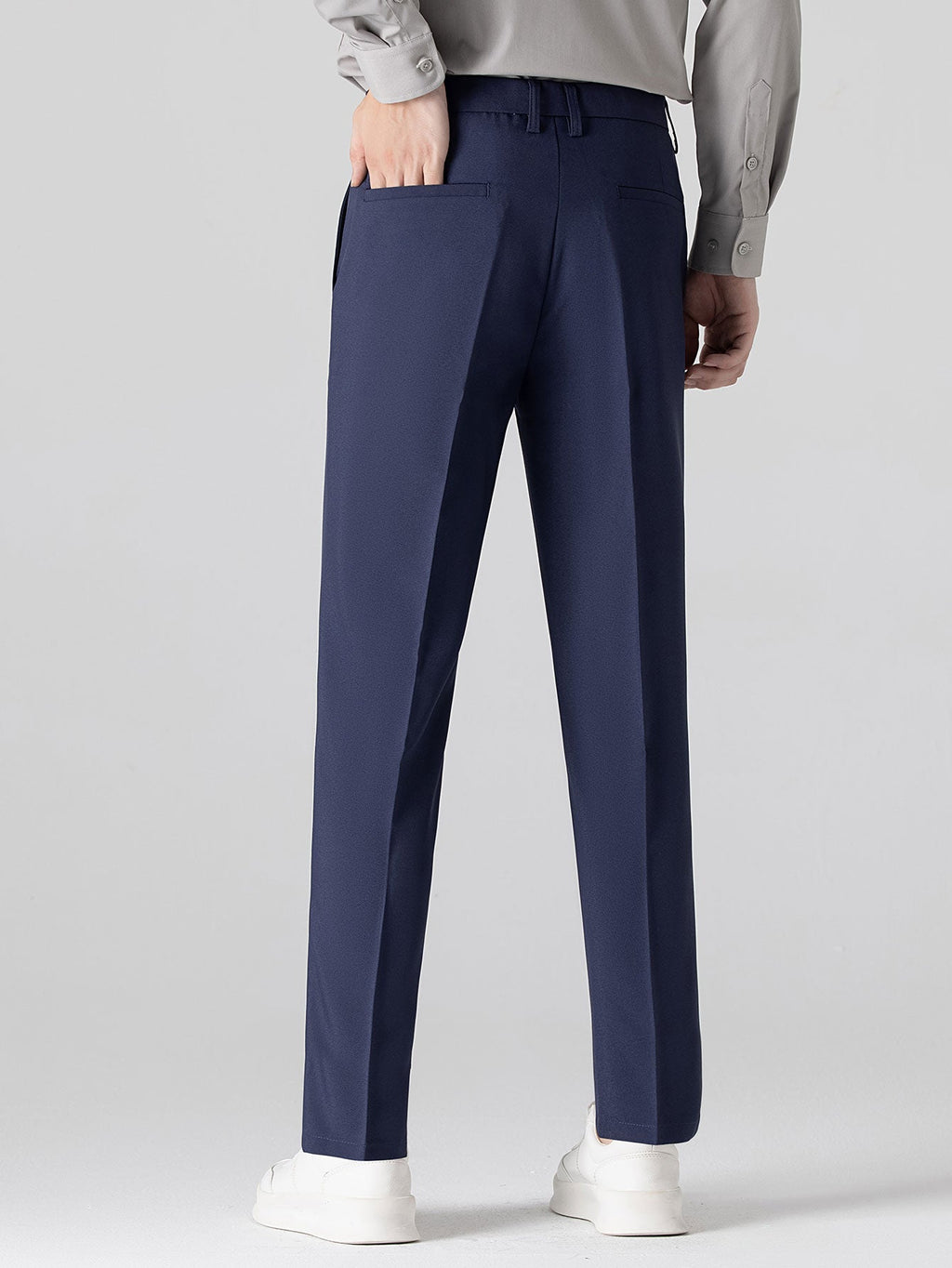 Contrast Textured Johnny Collar Knit Polo & Slim Fit Tapered Trousers