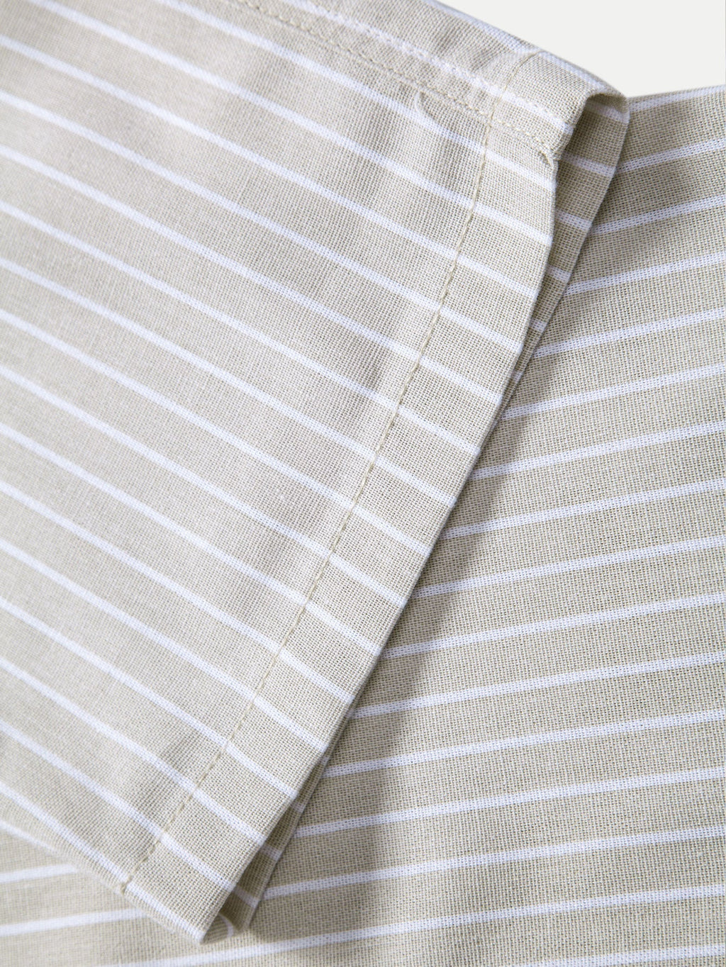 Linen Rayon Blend Button Up Shirt & Stripe Straight Leg Linen Pants