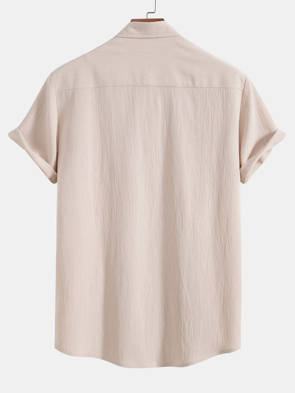 Crinkled Textured Button Up Shirt & Straight Leg Pants