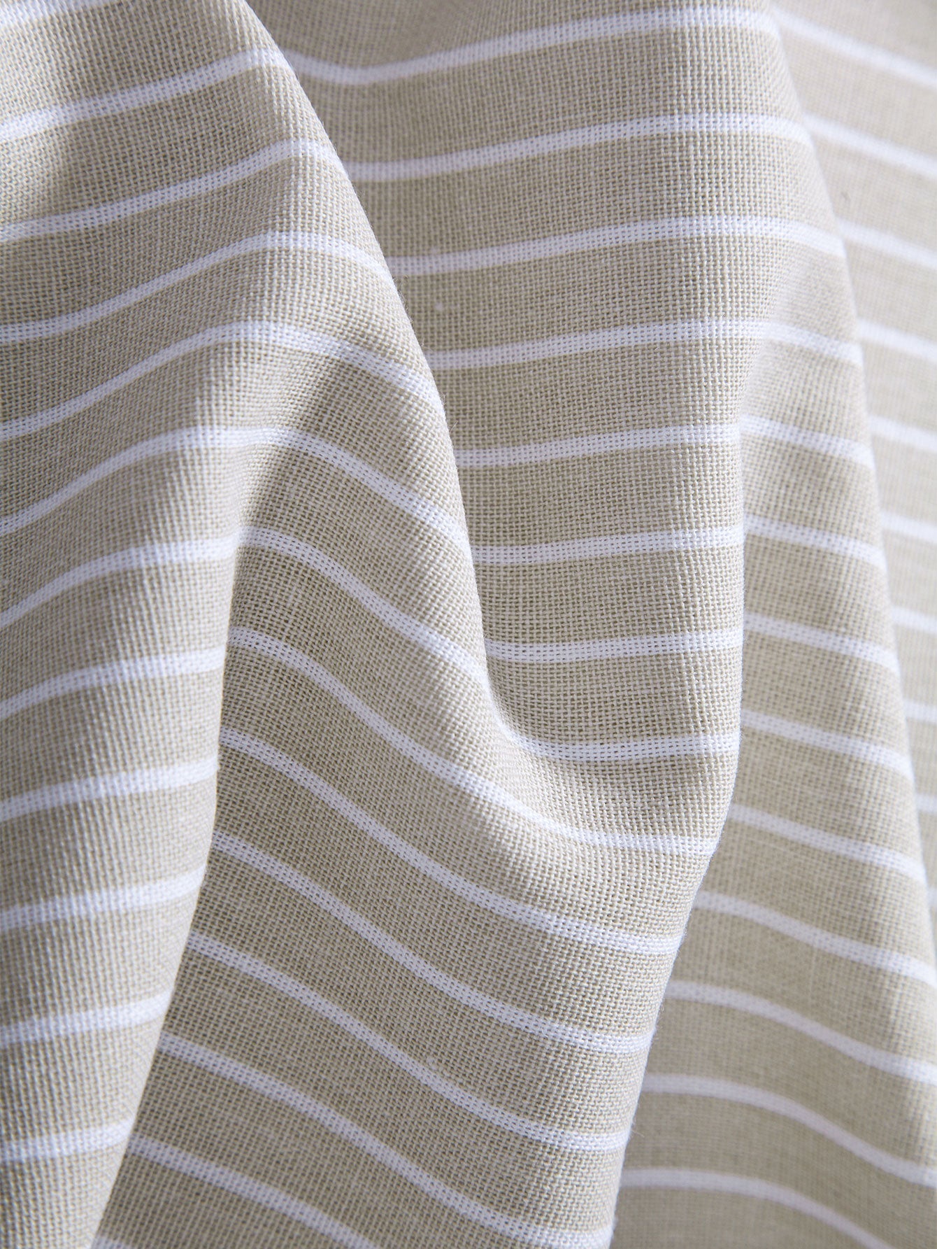 Linen Rayon Blend Button Up Shirt & Stripe Straight Leg Linen Pants