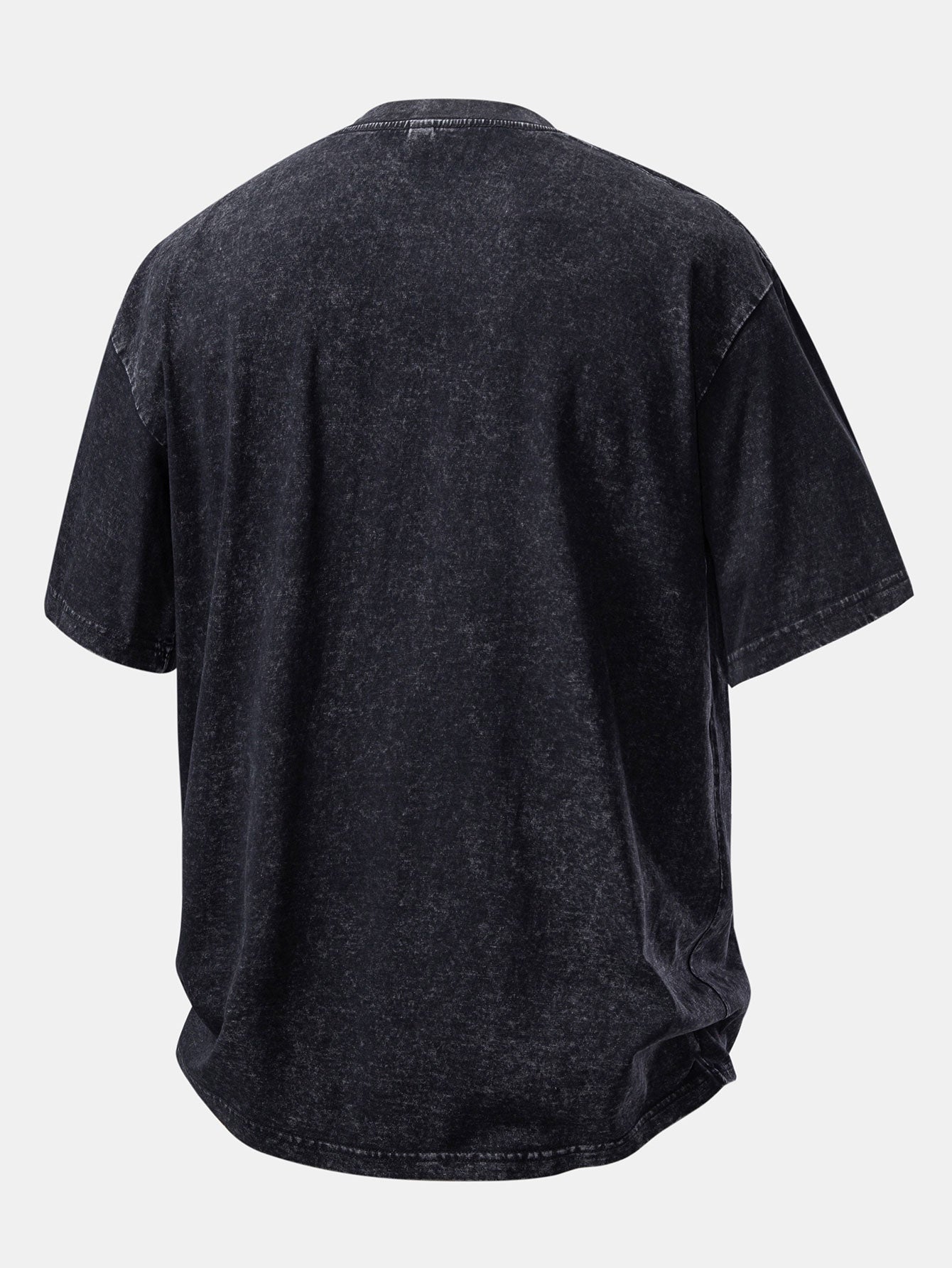 Washed Distressed Drop Shoulder Oversize T-Shirt & Drawstring Shorts