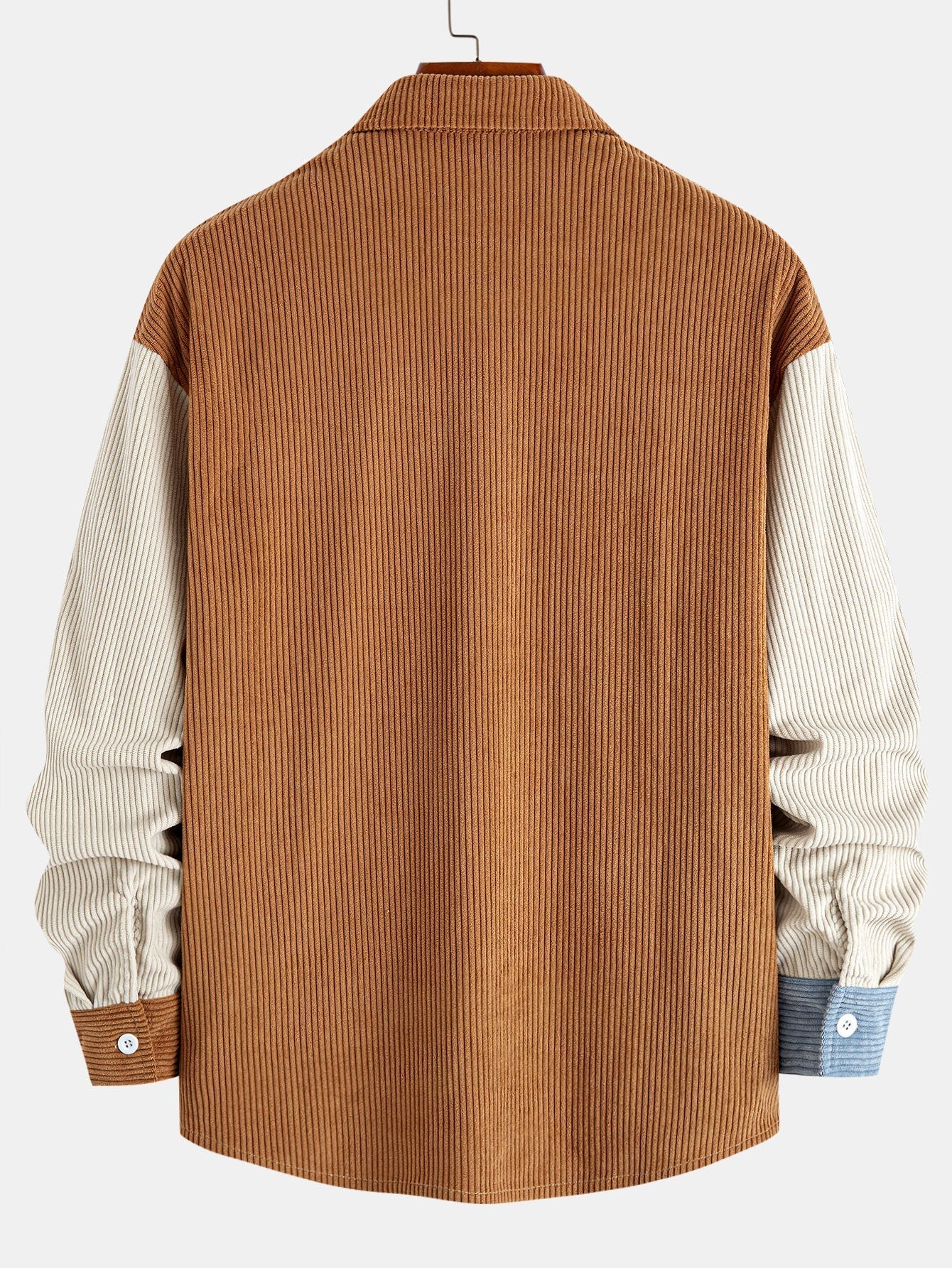 Relax Fit Color Block Corduroy Button Up Shirt & Straight Leg Corduroy Pants