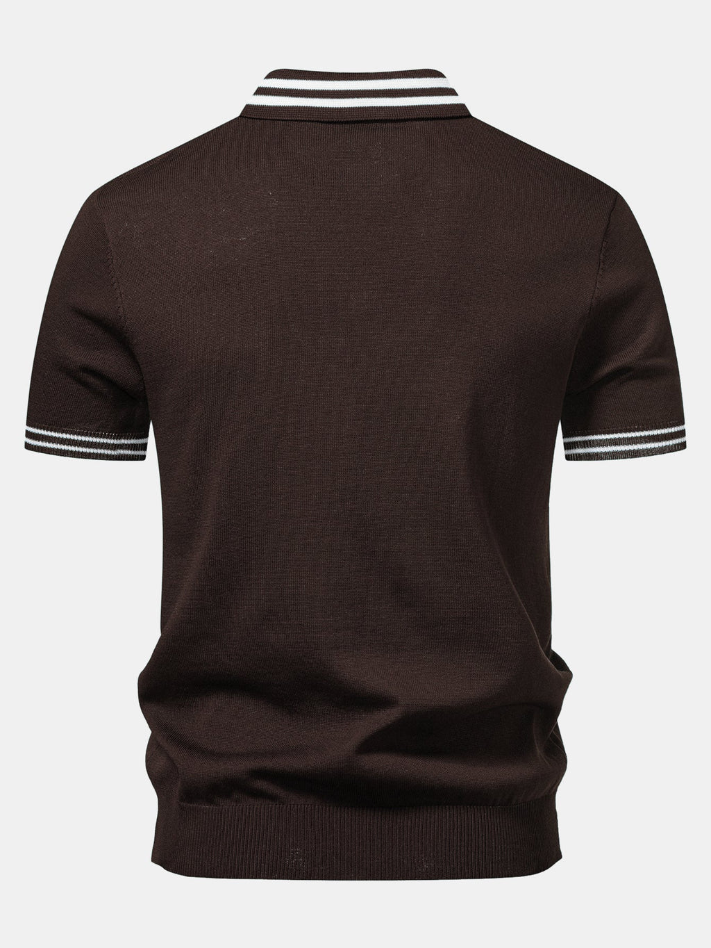 Contrast Trim Twisted Jacquard Knit Polo & Slim Fit Tapered Trousers
