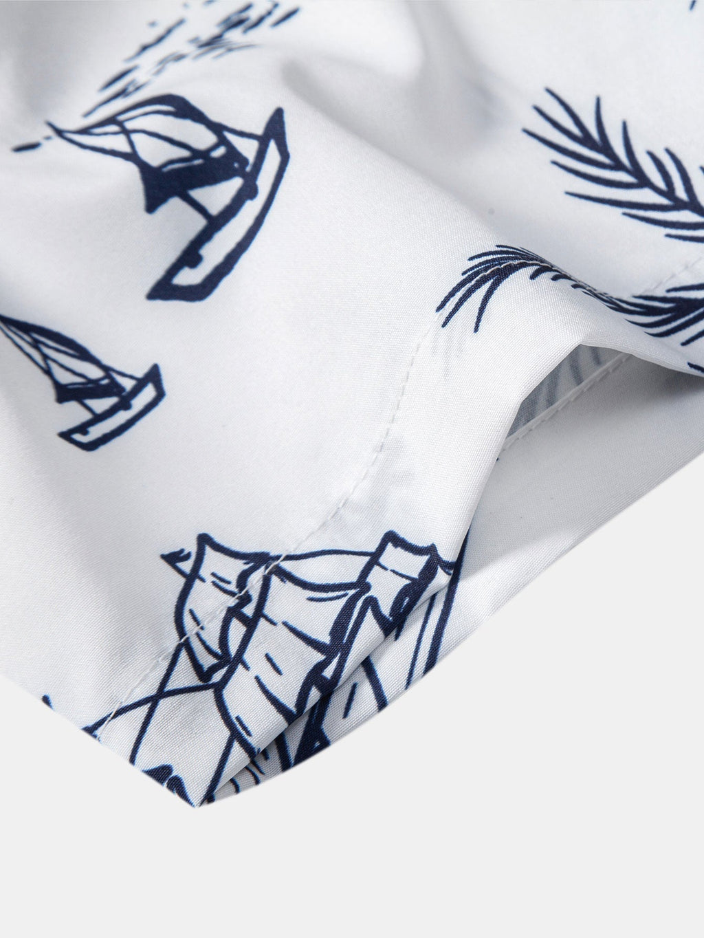 Ilha Sailing Print Button Up Shirt & Vertical Striped String Swims