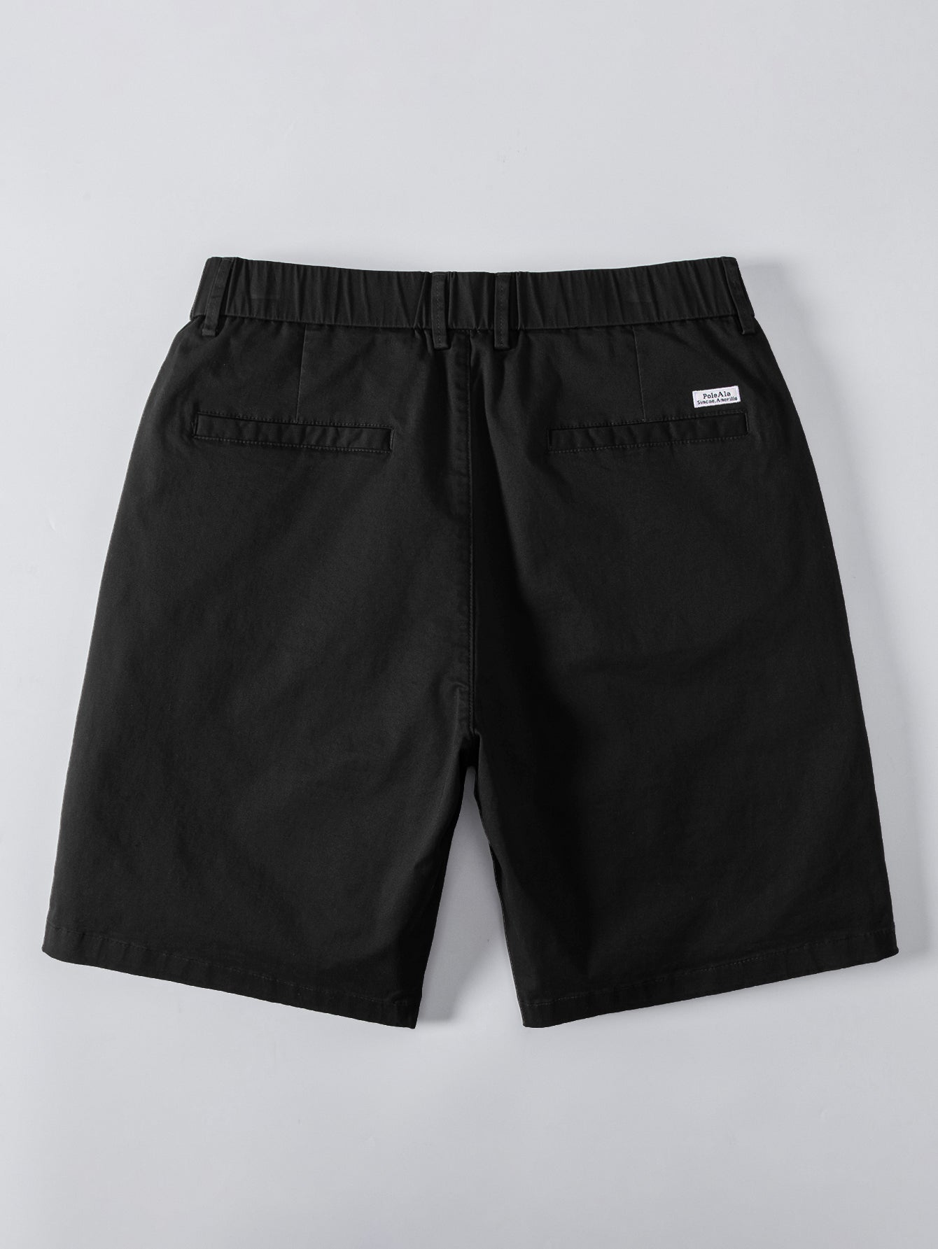 Contrast Trim Textured Zipper Knit Polo & Elastic Waist Chino Shorts