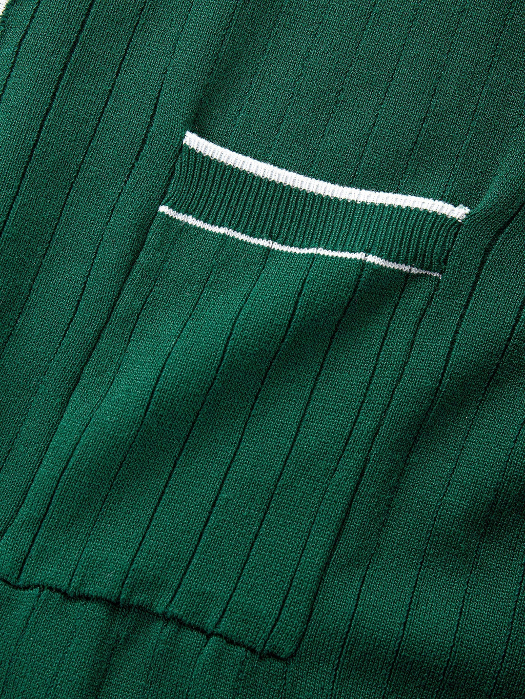 Contrast Trim Ribbed Knit Shirt & Slim Fit Tapered Trousers