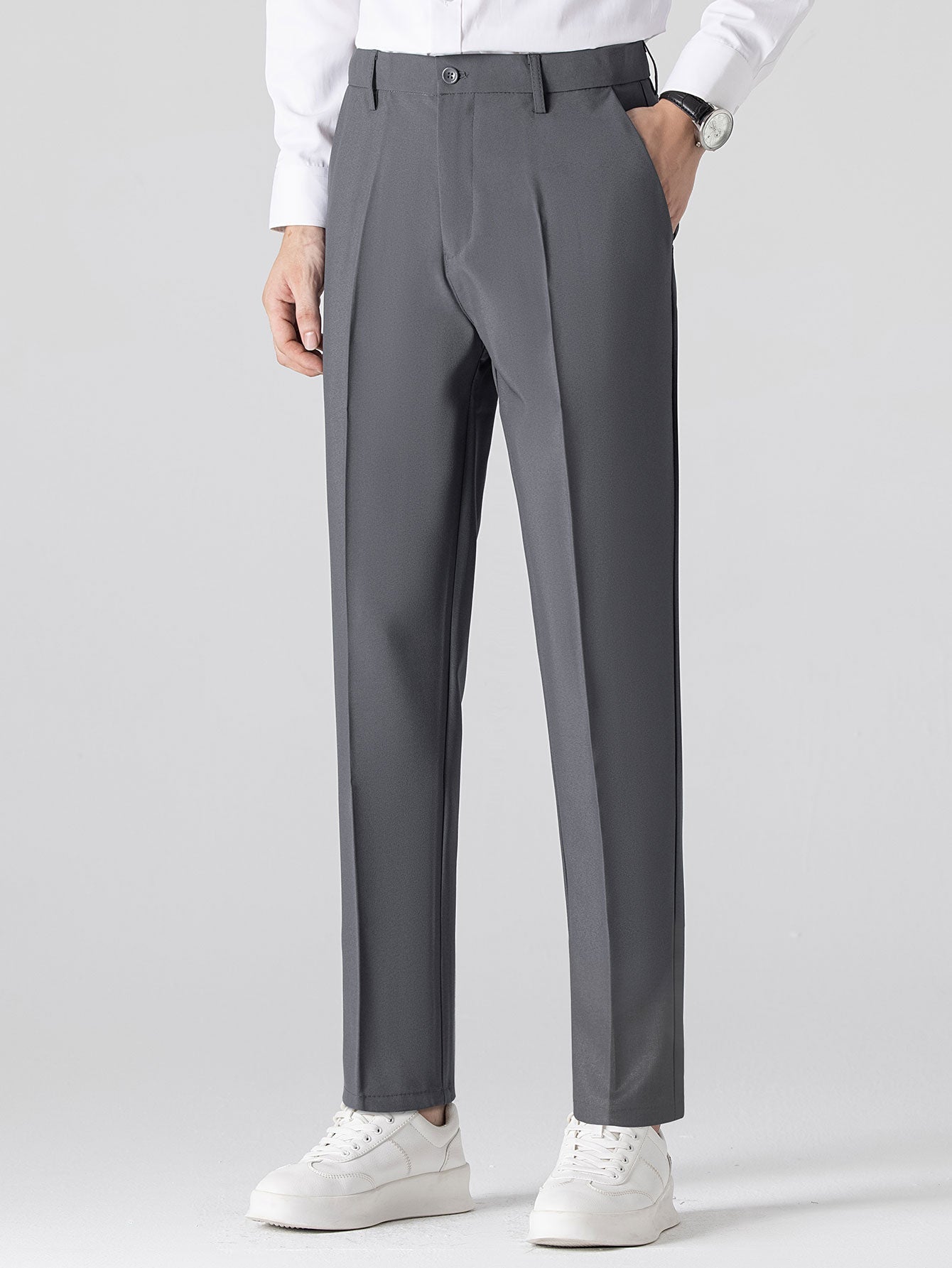 Contrast Trim Knit Polo Shirt & Slim Fit Tapered Trousers