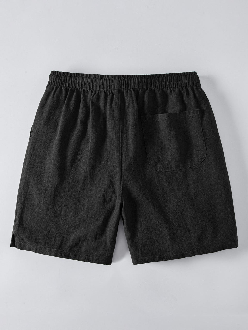 Geometry Rhombus Jacquard Button Up Shirt & Linen Blend Drawstring 7" Shorts