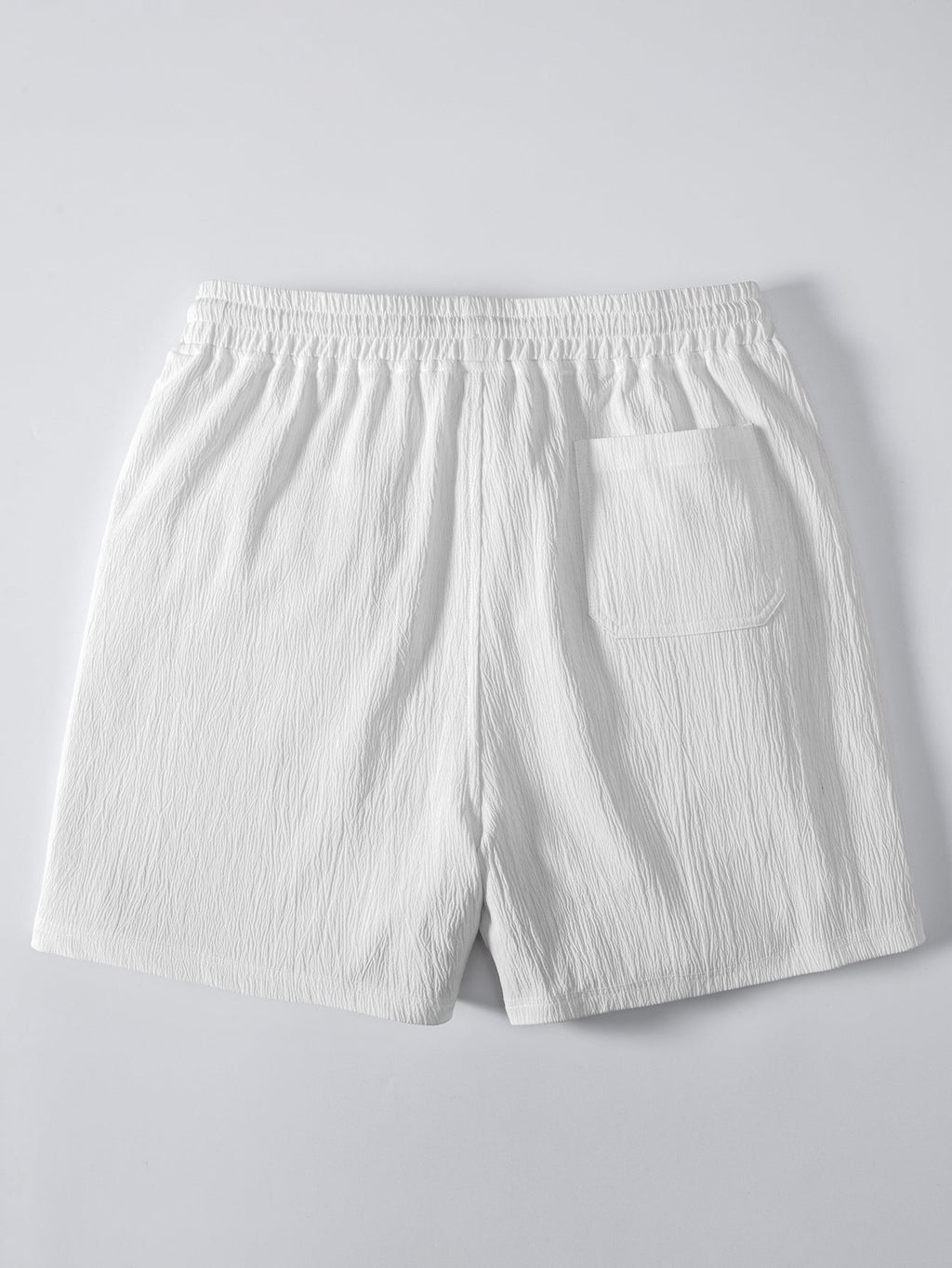 Geometric Jacquard Cuban Shirt & Crinkle Textured Drawstring 5" Shorts