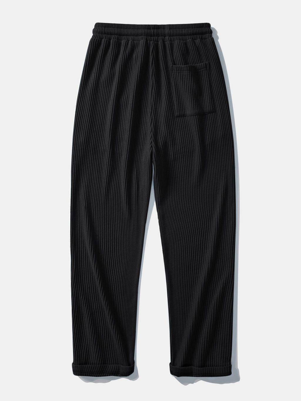 Relax Fit Waffle 2 In 1 Notched Collar T-Shirt & Drawstring Knitted Waffle Pants