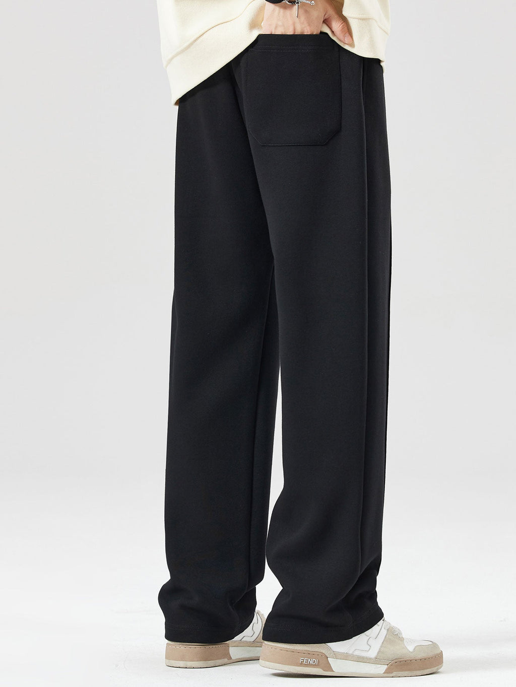 Relax Fit Letter Print Contrast Polo Sweatshirt & Straight Leg Pleated Pintuck Sweatpants