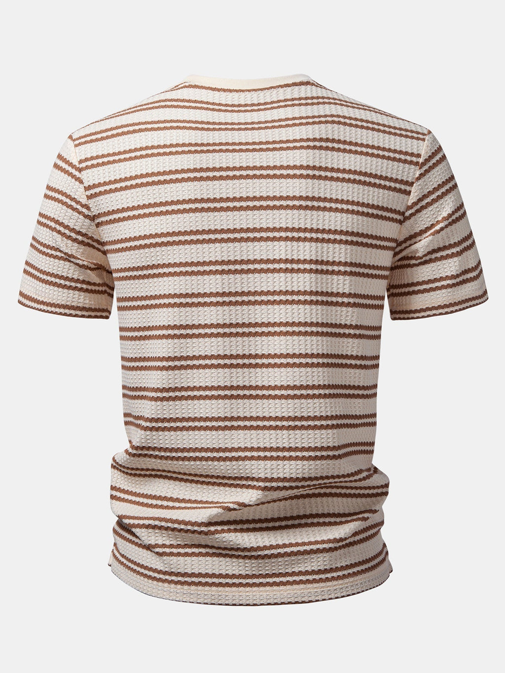 Stripe Waffle T-Shirt & Elastic Waist Chino Shorts
