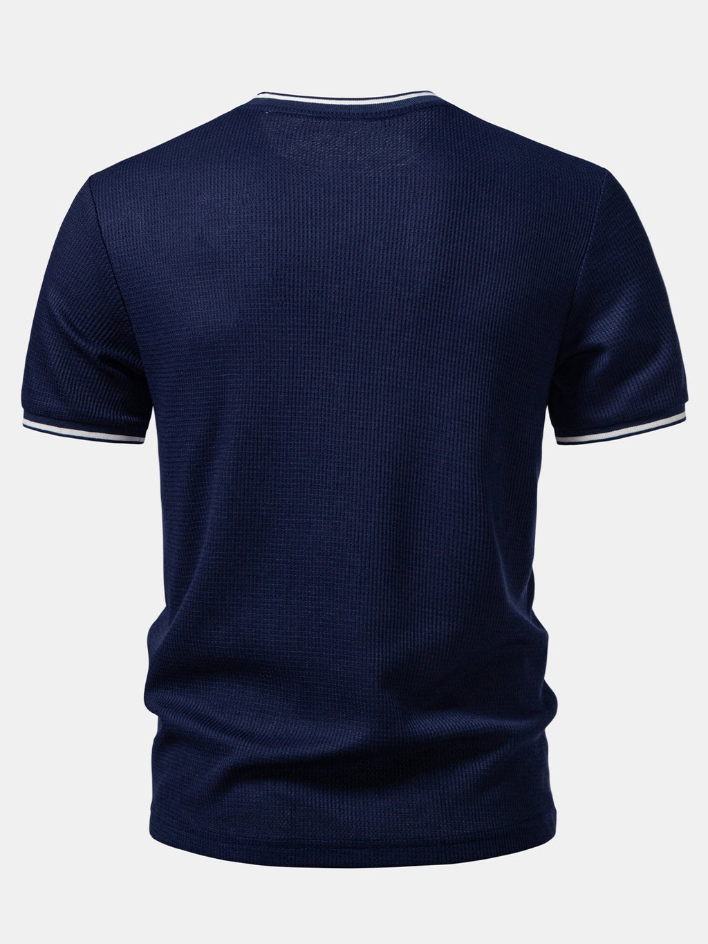Contrast Trim Waffle Ringer T-Shirt & Elastic Waist Chino Shorts