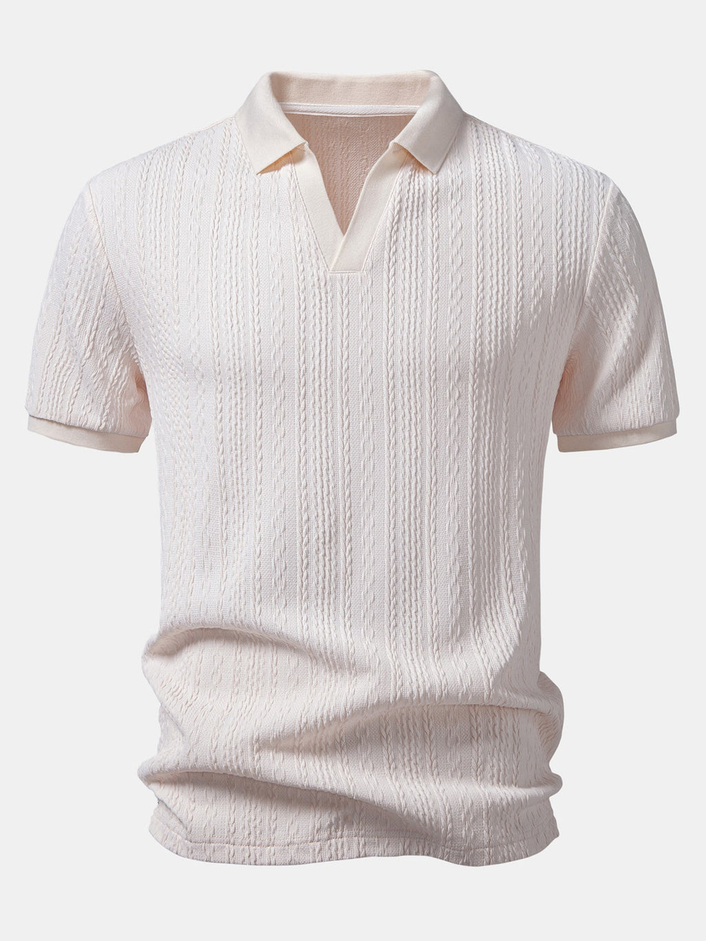 Twist Jacquard V Neck Polo & Slim Fit Tapered Trousers