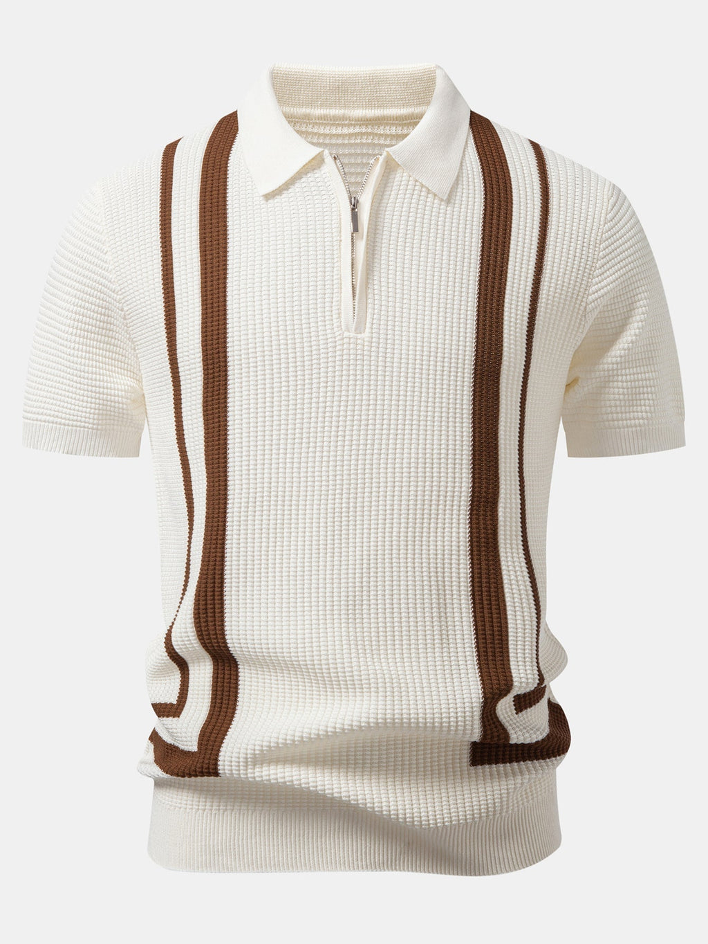 Contrast Zipper Polo & Slim Fit Tapered Trousers