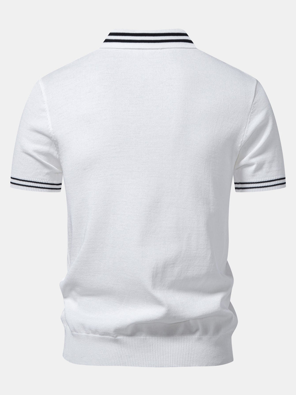 Contrast Trim Twisted Jacquard Knit Polo & Slim Fit Tapered Trousers