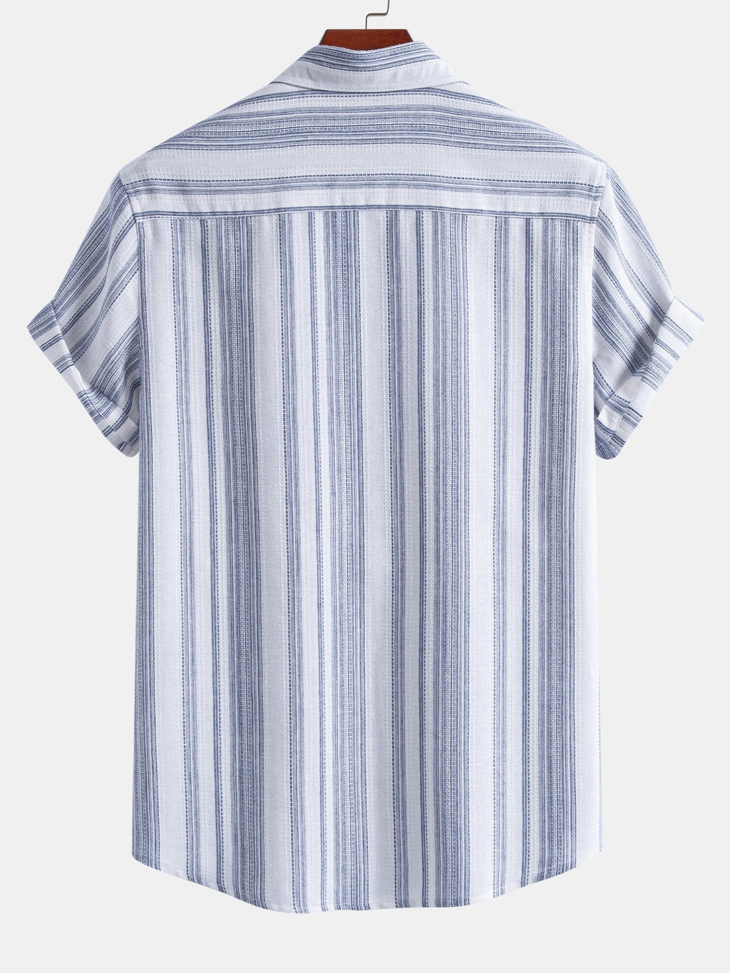 Stripe Linen Look Button Up Shirt & Straight Leg Linen Pants