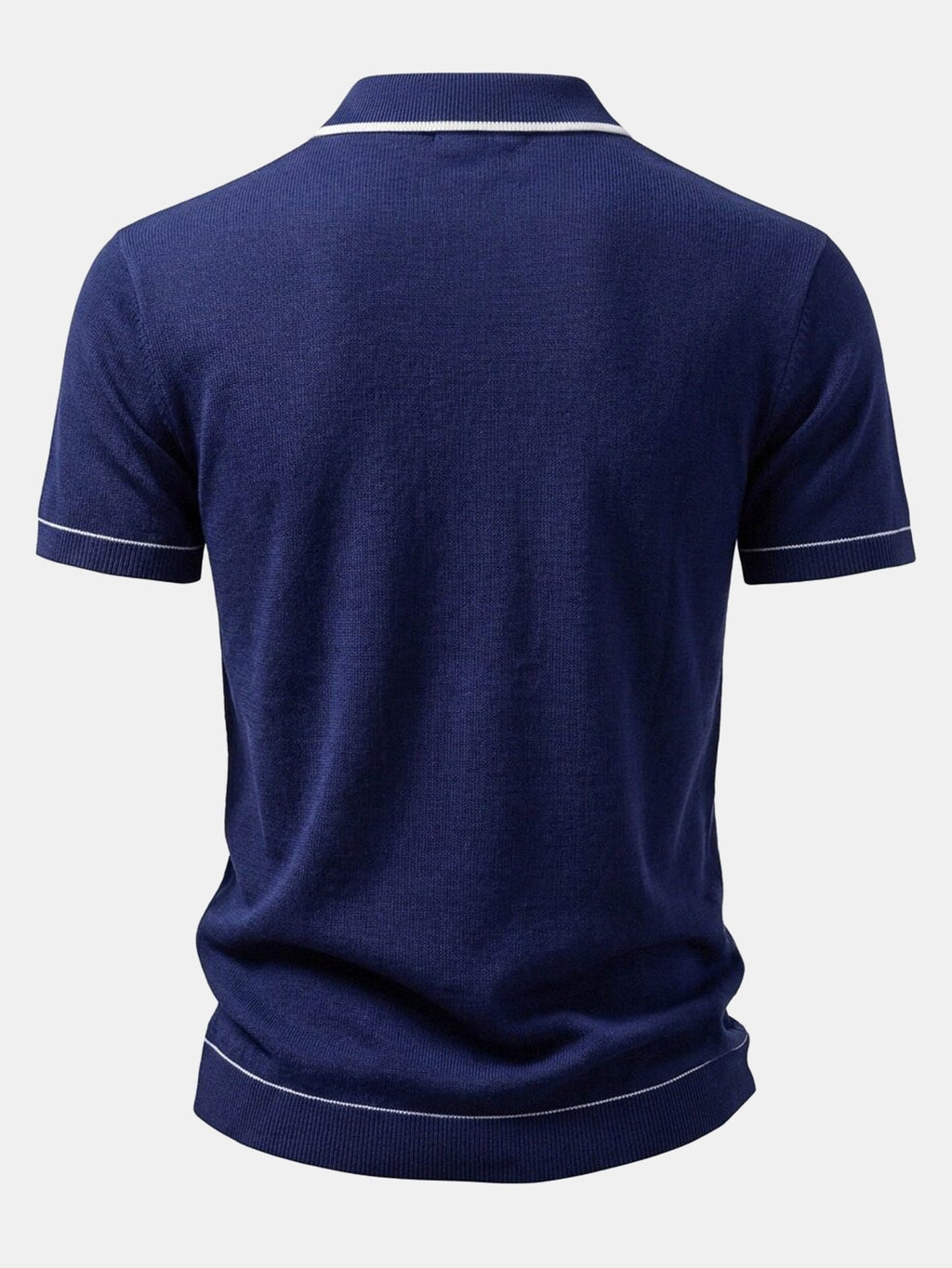 Contrast Trim Ribbed Knit Shirt & Slim Fit Tapered Trousers