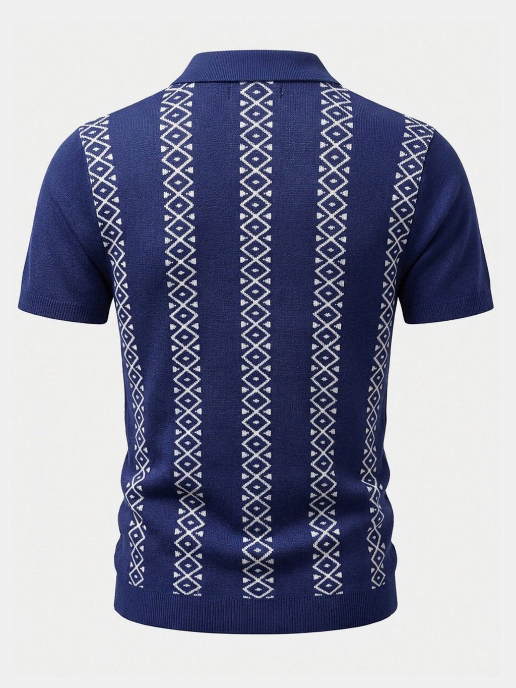 Geometric Knit Shirt & Slim Fit Tapered Trousers