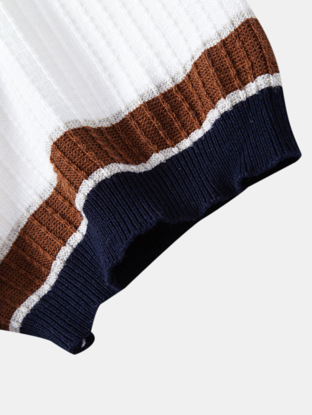 Contrast Stripe Trim Waffle Knit Polo & Slim Fit Tapered Trousers